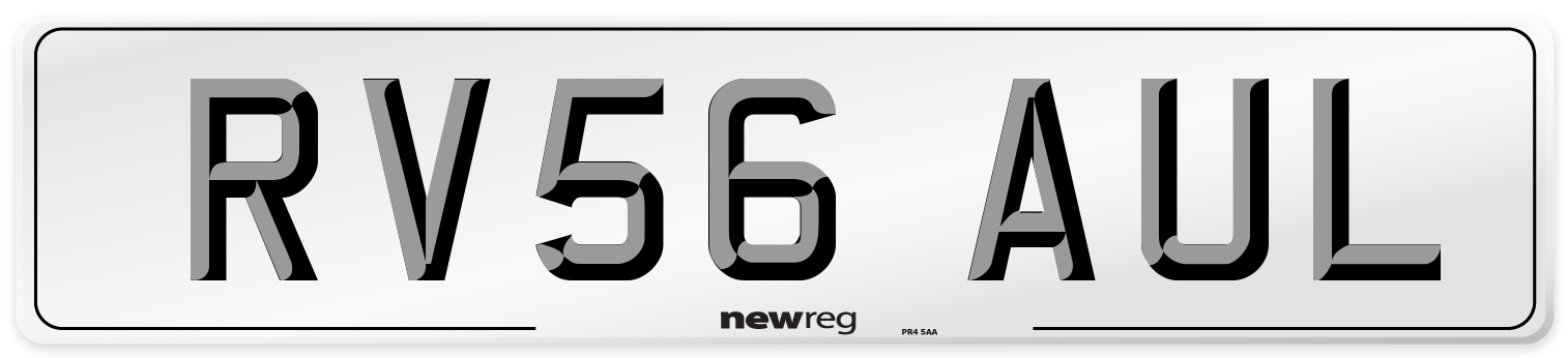 RV56 AUL Number Plate from New Reg